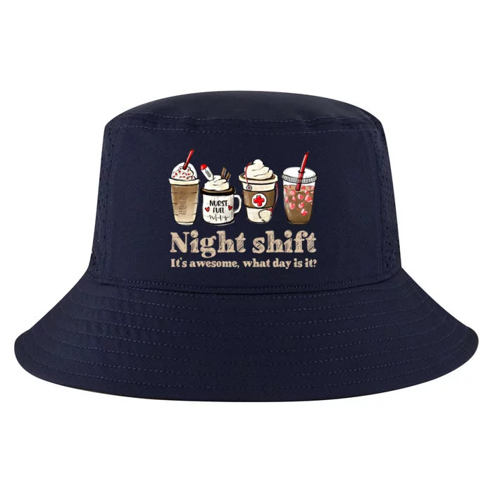 Nurse Night Shift Coffee Fuel Funny Gift Cool Comfort Performance Bucket Hat