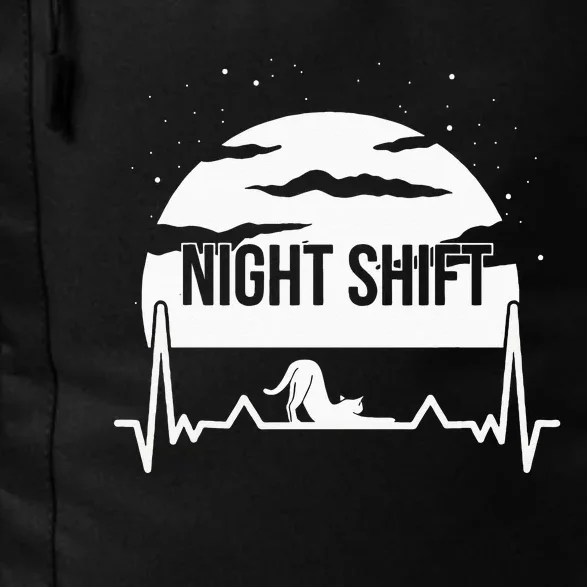 Nurse Night Shift Moon Cat EKG ECG Cardiac Daily Commute Backpack