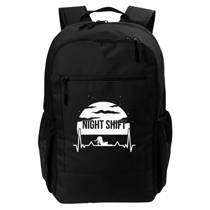 Nurse Night Shift Moon Cat EKG ECG Cardiac Daily Commute Backpack