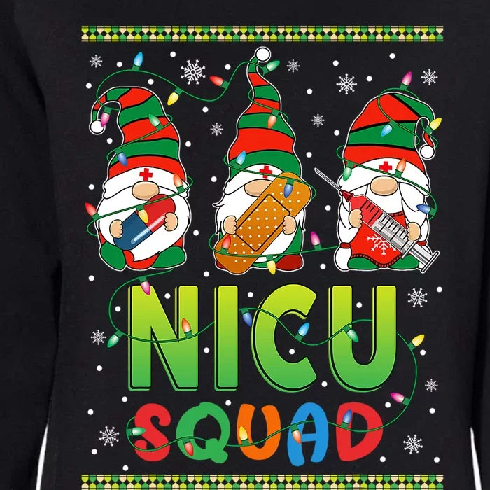 Nicu Nurse Squad Three Gnomes Christmas Gnome Nurse Xmas Funny Gift Womens California Wash Sweatshirt