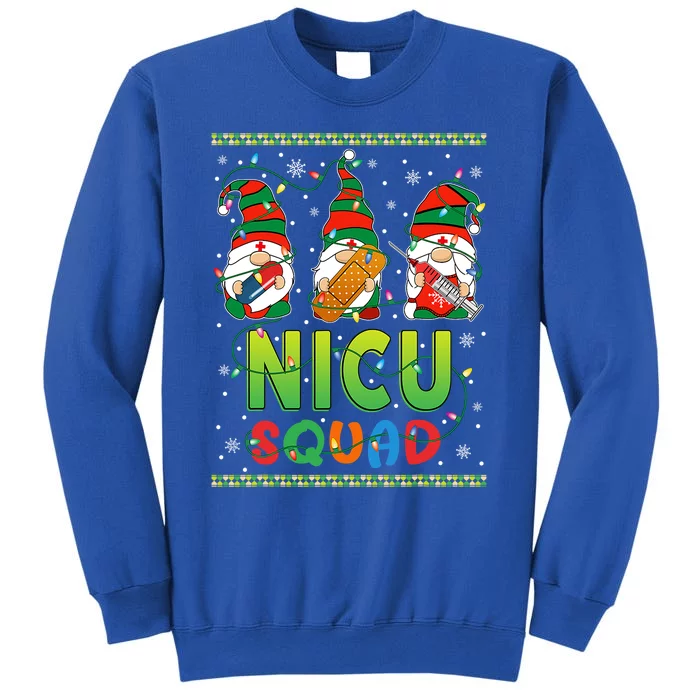 Nicu Nurse Squad Three Gnomes Christmas Gnome Nurse Xmas Funny Gift Tall Sweatshirt