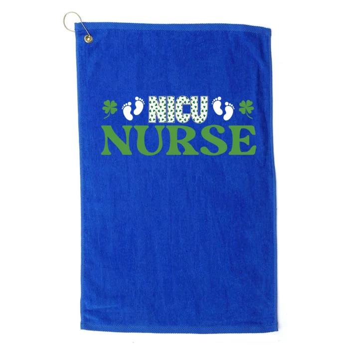 Nicu Nurse St Paddys Day Shamrock Clover Best Nurse Ever Gift Platinum Collection Golf Towel