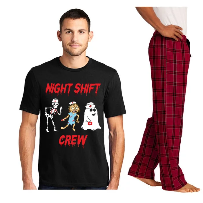 Nurse Night Shift Crew Ghost Skeleton Zombie Funny Halloween Pajama Set