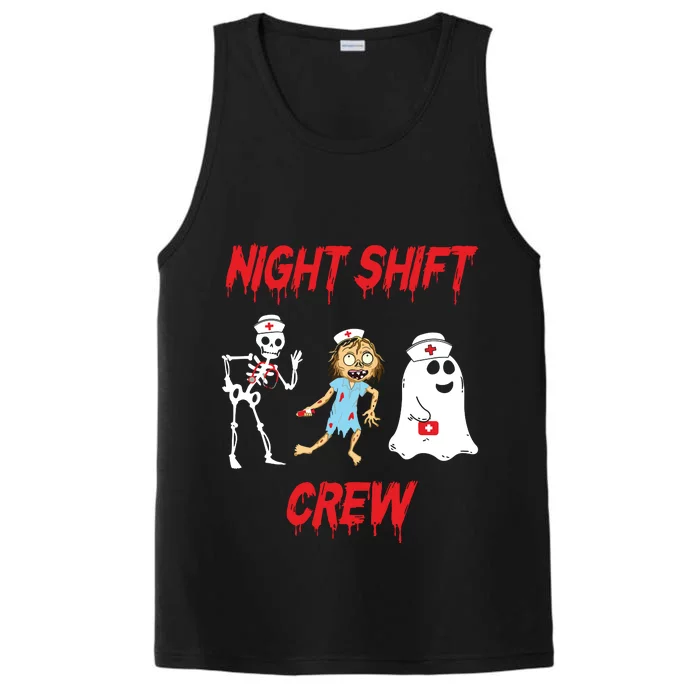 Nurse Night Shift Crew Ghost Skeleton Zombie Funny Halloween Performance Tank