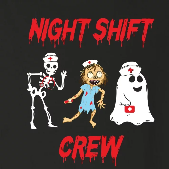 Nurse Night Shift Crew Ghost Skeleton Zombie Funny Halloween Toddler Long Sleeve Shirt