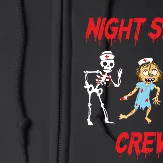 Nurse Night Shift Crew Ghost Skeleton Zombie Funny Halloween Full Zip Hoodie