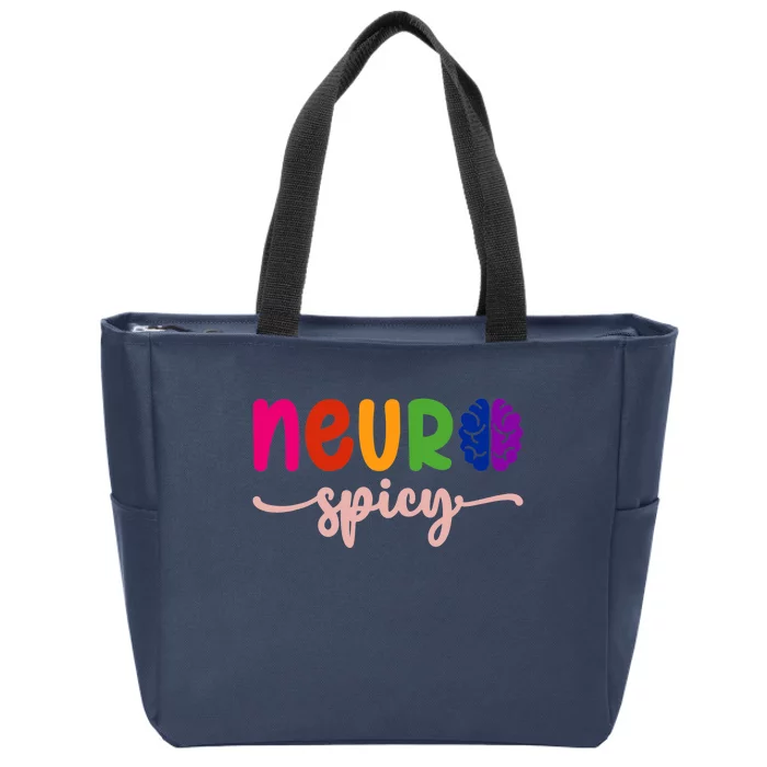 Neurospicy Neuro Spicy Neurotypical Neurodiversity Adhd Zip Tote Bag