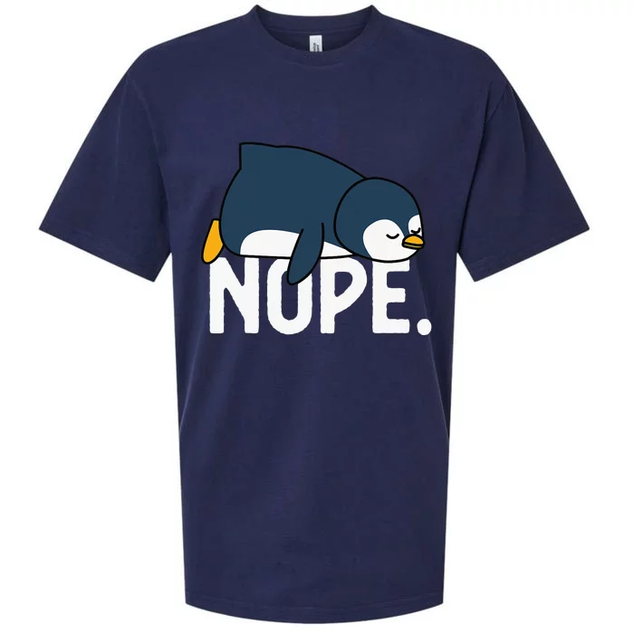 Nope Not Today Lazy Penguin Funny animal Lover Sueded Cloud Jersey T-Shirt