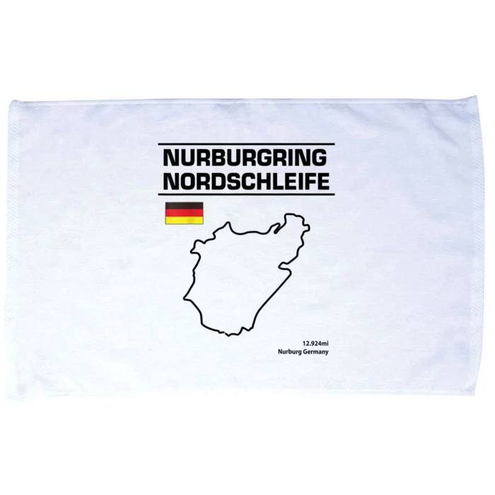 Nurburgring Nordschleife Track Outline Race Fan Microfiber Hand Towel