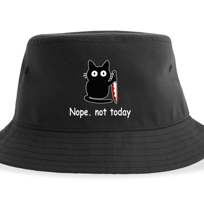 Nope Not Today Funny Cat  Cat Lovers Sustainable Bucket Hat