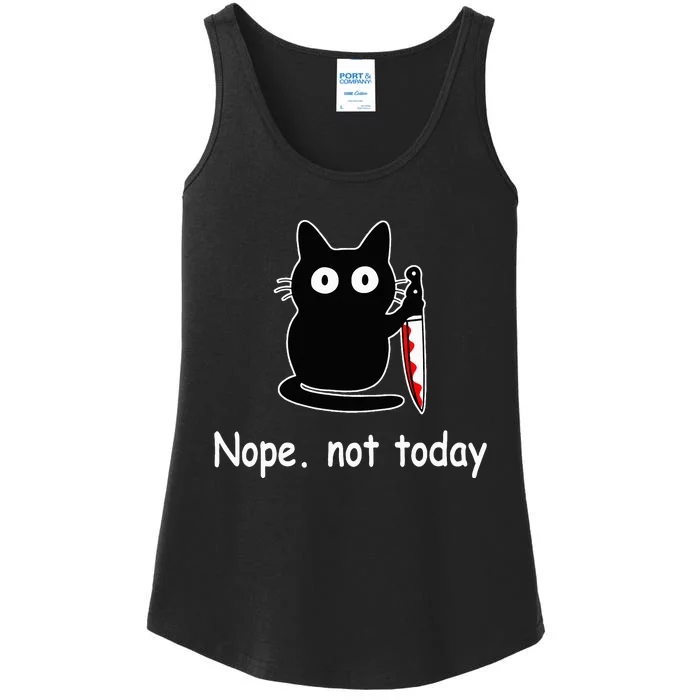 Nope Not Today Funny Cat  Cat Lovers Ladies Essential Tank