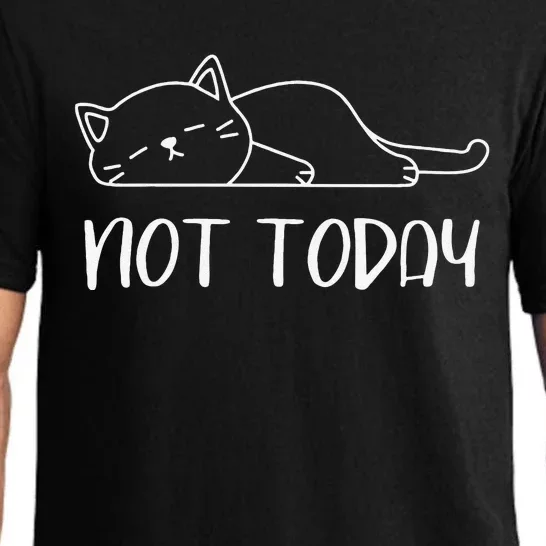 Nope Not Today Funny Lazy Cat Meme Pajama Set