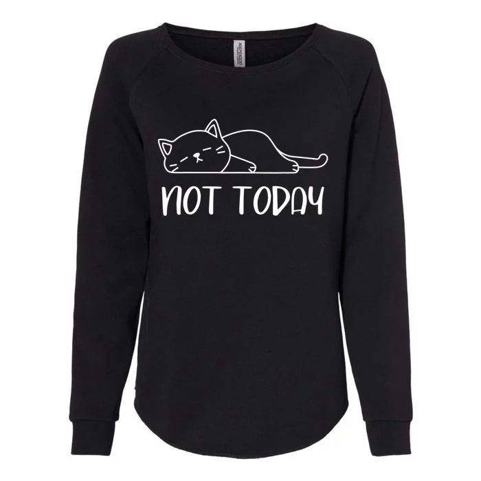 Nope, Not Today Funny Lazy Cat Meme Womens California Wash Sweatshirt