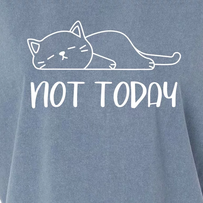 Nope, Not Today Funny Lazy Cat Meme Garment-Dyed Women's Muscle Tee