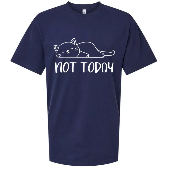 Nope, Not Today Funny Lazy Cat Meme Sueded Cloud Jersey T-Shirt