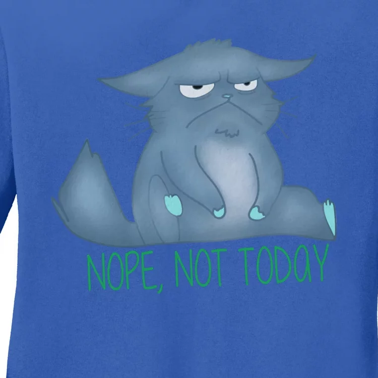 Nope Not Today Bad Mood Grumpy Gift Ladies Long Sleeve Shirt