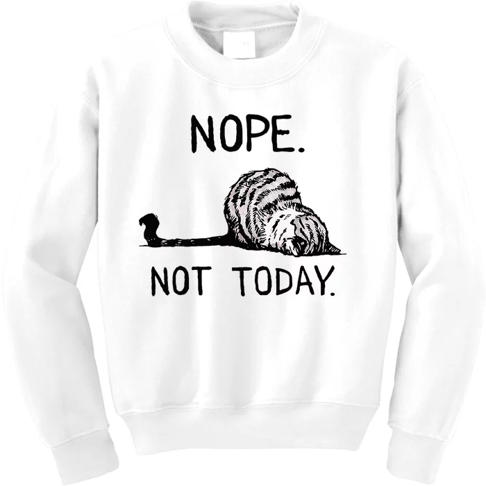 Nope Not Today Tabby Cat Kids Sweatshirt