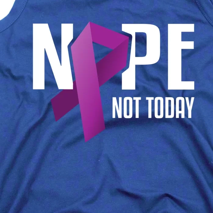 Nope Not Today Pancreatic Cancer Purple Support Ribbon Gift Tank Top