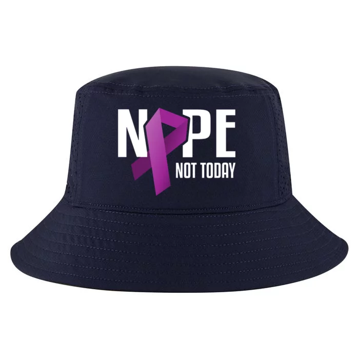 Nope Not Today Pancreatic Cancer Purple Support Ribbon Gift Cool Comfort Performance Bucket Hat