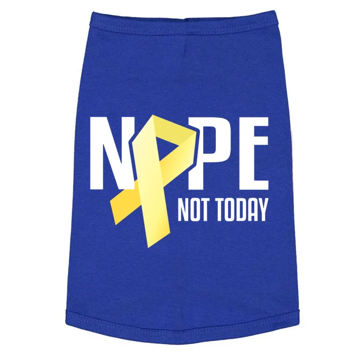 Nope Not Today Sarcoma Bone Cancer Yellow Support Ribbon Cool Gift Doggie Tank