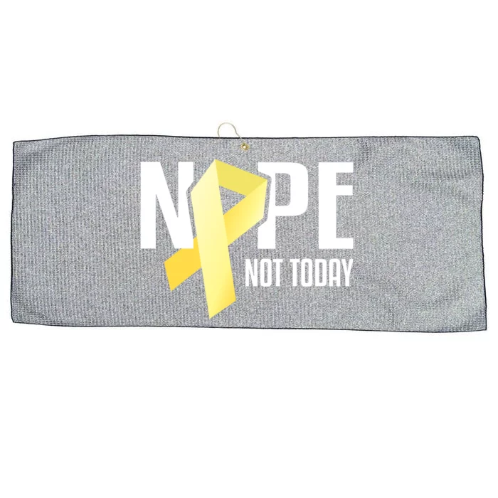 Nope Not Today Sarcoma Bone Cancer Yellow Support Ribbon Cool Gift Large Microfiber Waffle Golf Towel