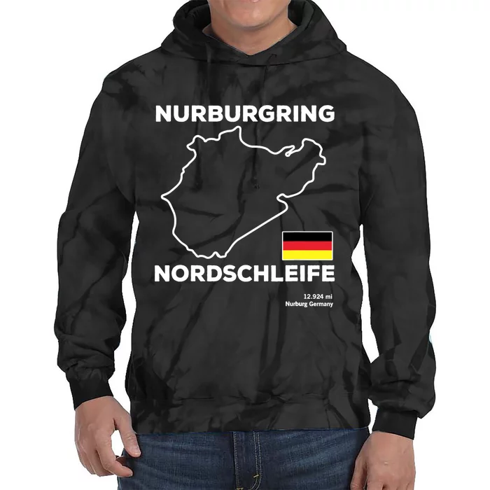 Nurburgring Nordschleife Track Outline Race Fan Funny Quote Tie Dye Hoodie