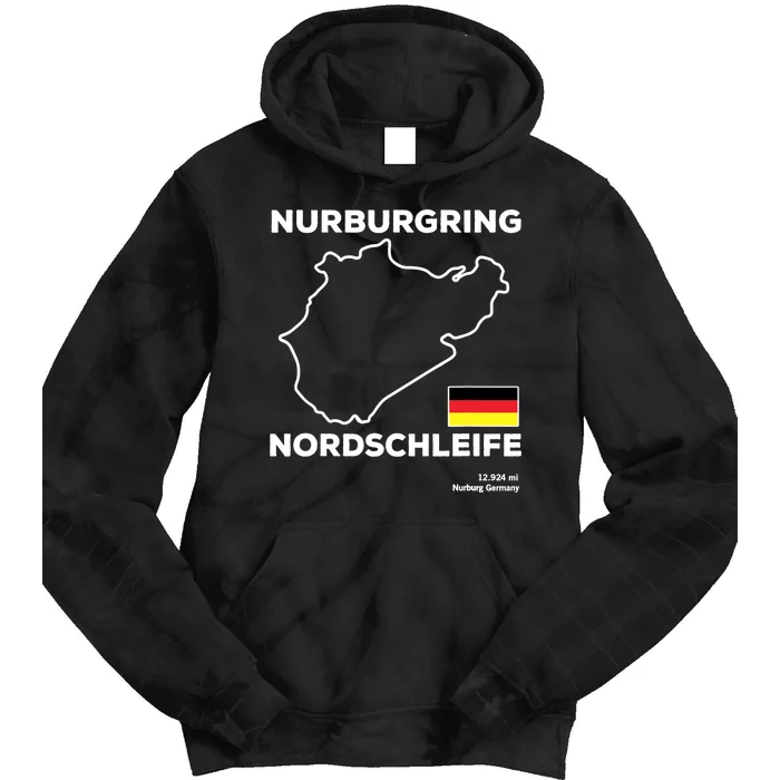 Nurburgring Nordschleife Track Outline Race Fan Funny Quote Tie Dye Hoodie