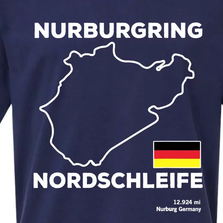 Nurburgring Nordschleife Track Outline Race Fan Funny Quote Sueded Cloud Jersey T-Shirt