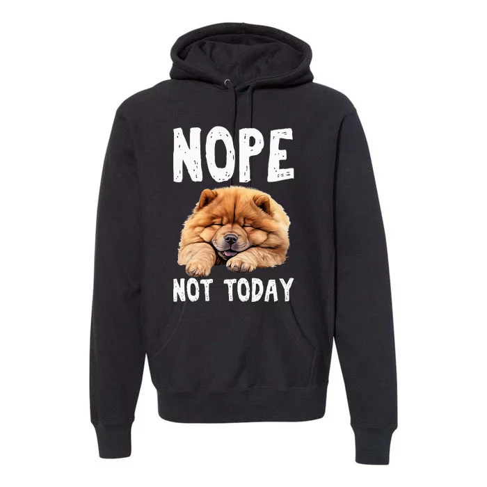 Nope Not Today Lazy Dog Funny Chow Chow Premium Hoodie