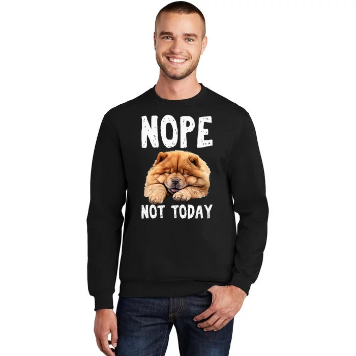 Nope Not Today Lazy Dog Funny Chow Chow Tall Sweatshirt