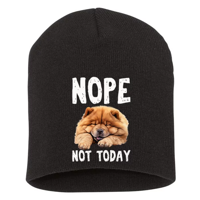 Nope Not Today Lazy Dog Funny Chow Chow Short Acrylic Beanie