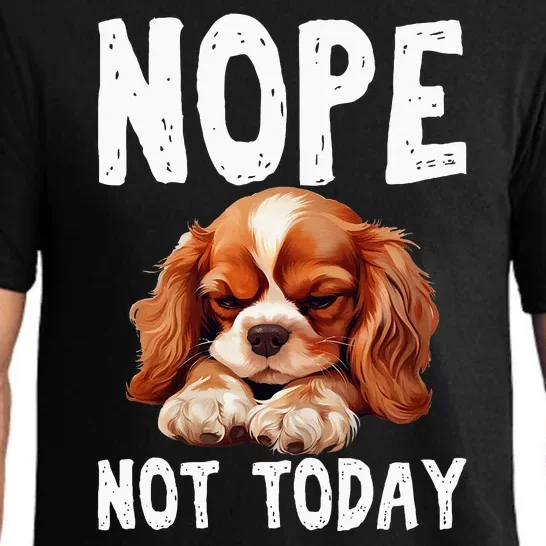 Nope Not Today Lazy Dog Funny Cavalier King Charles Spaniel Pajama Set