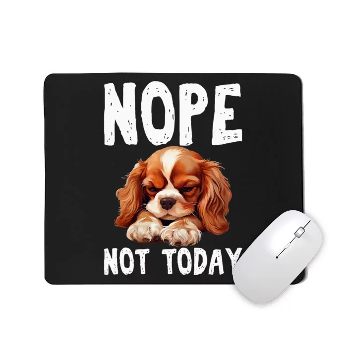 Nope Not Today Lazy Dog Funny Cavalier King Charles Spaniel Mousepad