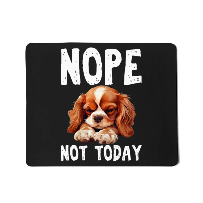 Nope Not Today Lazy Dog Funny Cavalier King Charles Spaniel Mousepad