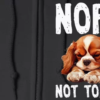 Nope Not Today Lazy Dog Funny Cavalier King Charles Spaniel Full Zip Hoodie