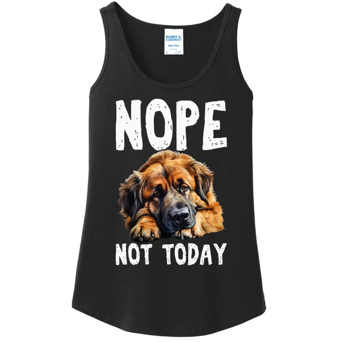 Nope Not Today Lazy Dog Funny Leonberger Ladies Essential Tank