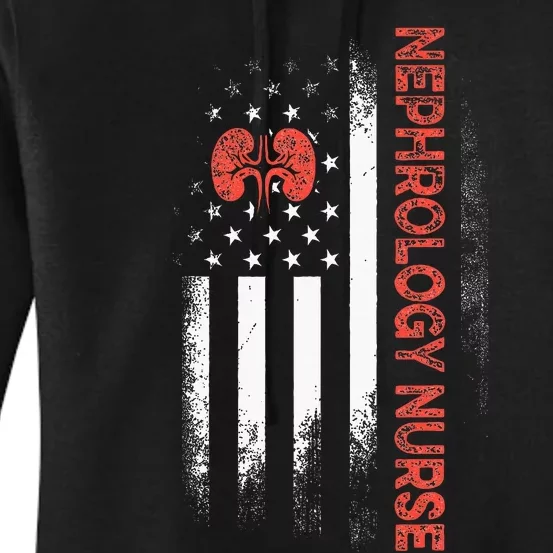 Nephrology Nurse USA Flag Dialysis Nursing RN Women's Pullover Hoodie