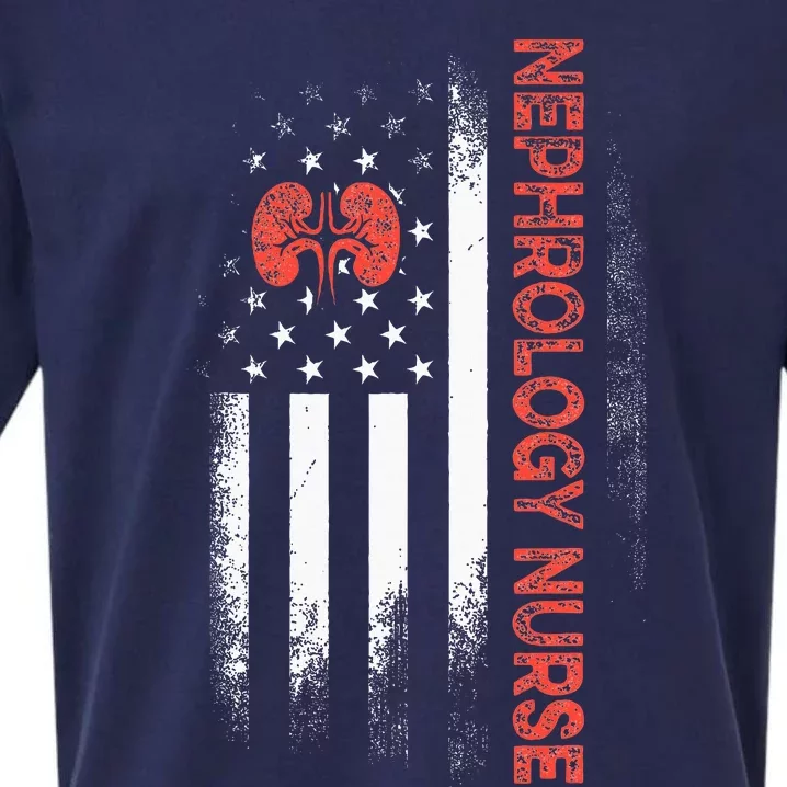 Nephrology Nurse USA Flag Dialysis Nursing RN Sueded Cloud Jersey T-Shirt