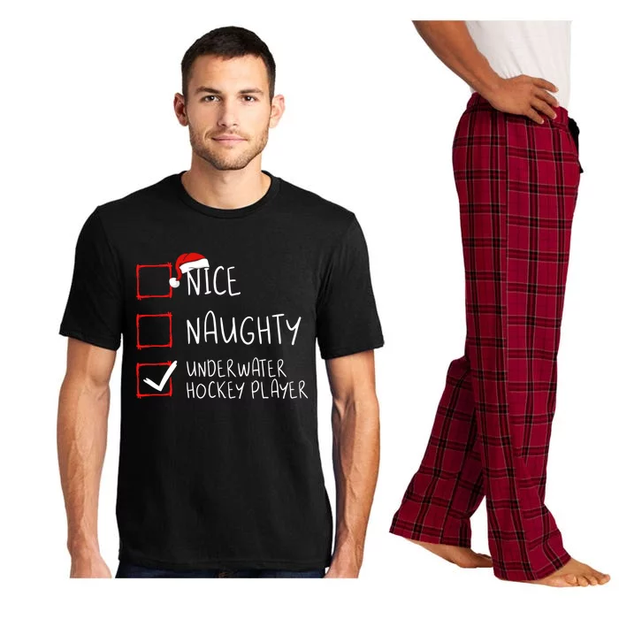 Nice Naughty Underwater Hockey Player List Christmas Santa Gift Pajama Set