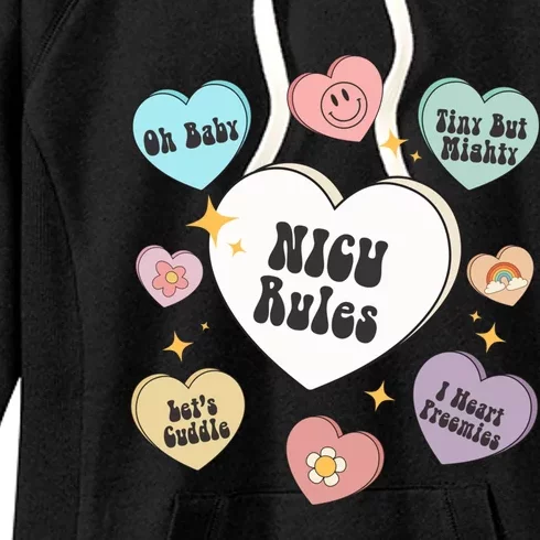 Neonatal Nurse Valentine's Day Heart Candy Nicu Gift Women's Fleece Hoodie