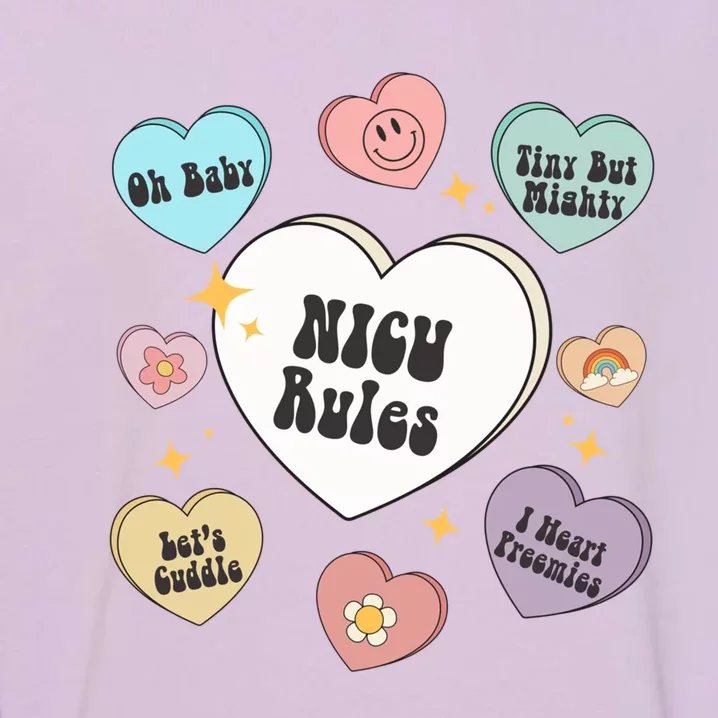 Neonatal Nurse Valentine's Day Heart Candy Nicu Gift Garment-Dyed Sweatshirt