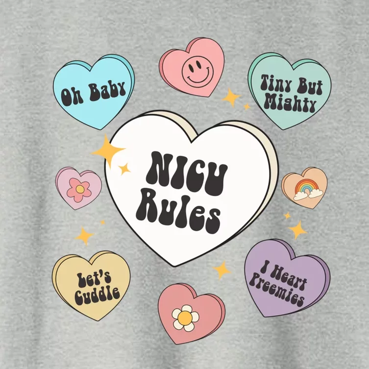 Neonatal Nurse Valentine's Day Heart Candy Nicu Gift Women's Crop Top Tee