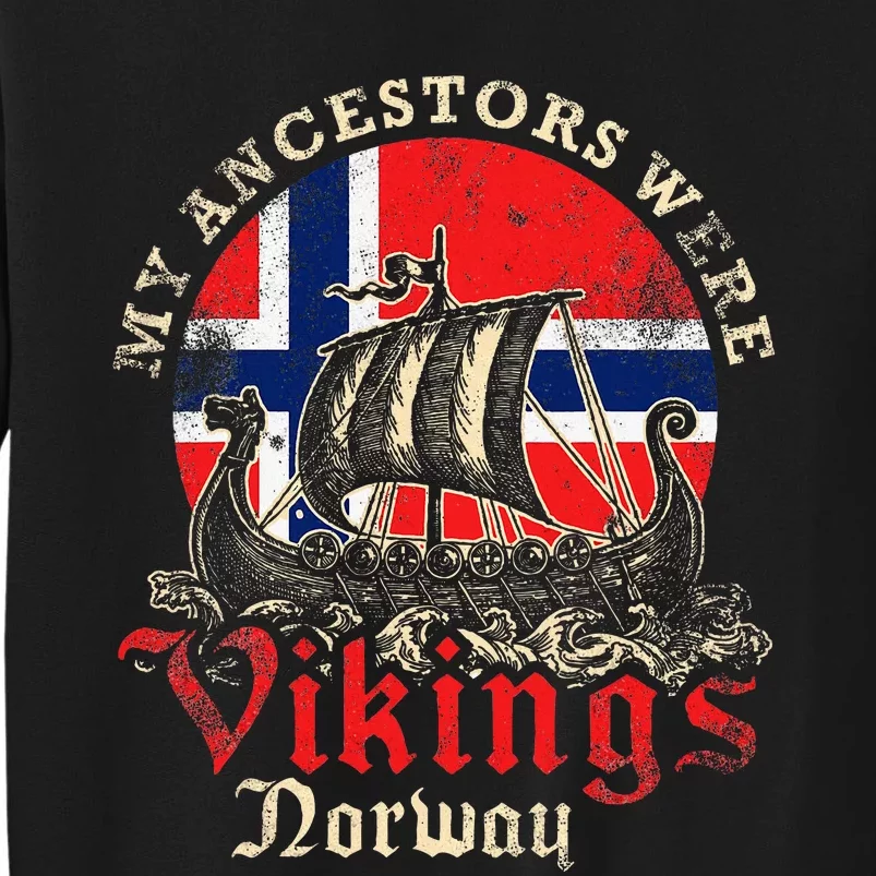 Norwegian Norway Viking Ship Flag Tall Sweatshirt