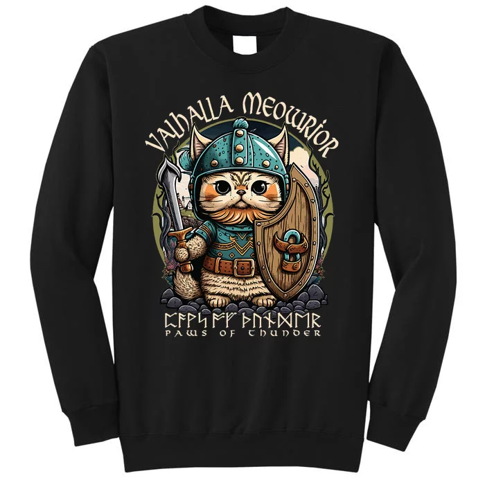 Nordic Norse Viking Cat Warrior Tall Sweatshirt