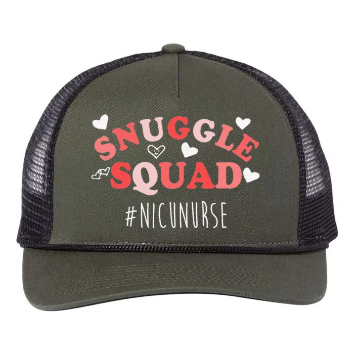 NICU Nurse Valentines Day Snuggle Squad For Neonatal Nurses Retro Rope Trucker Hat Cap