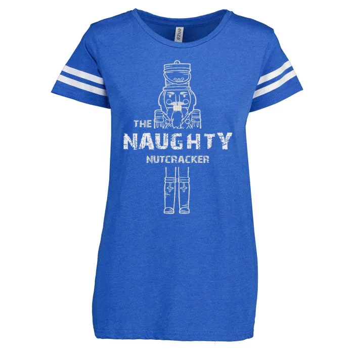 Naughty Nutcracker Vintage Family Matching Pajama Enza Ladies Jersey Football T-Shirt