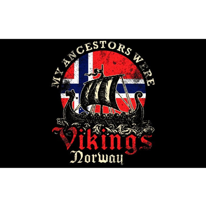 Norwegian Norway Viking Ship Flag Bumper Sticker