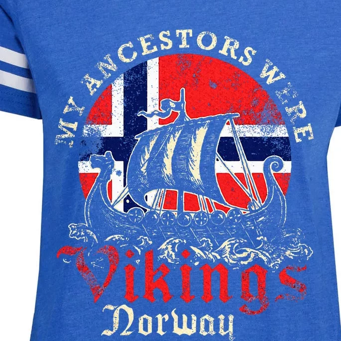 Norwegian Norway Viking Ship Flag Enza Ladies Jersey Football T-Shirt