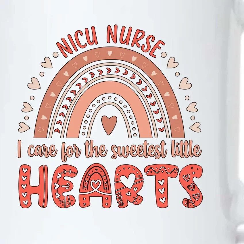 Nicu Nurse Valentine Rainbow Nicu Nursing Valentines Day Gift Black Color Changing Mug