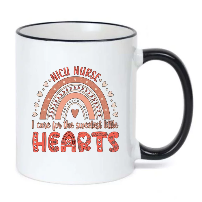 Nicu Nurse Valentine Rainbow Nicu Nursing Valentines Day Gift Black Color Changing Mug